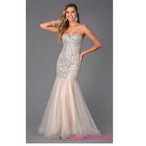 Glamour by Terani Cotoure beaded strapless gown